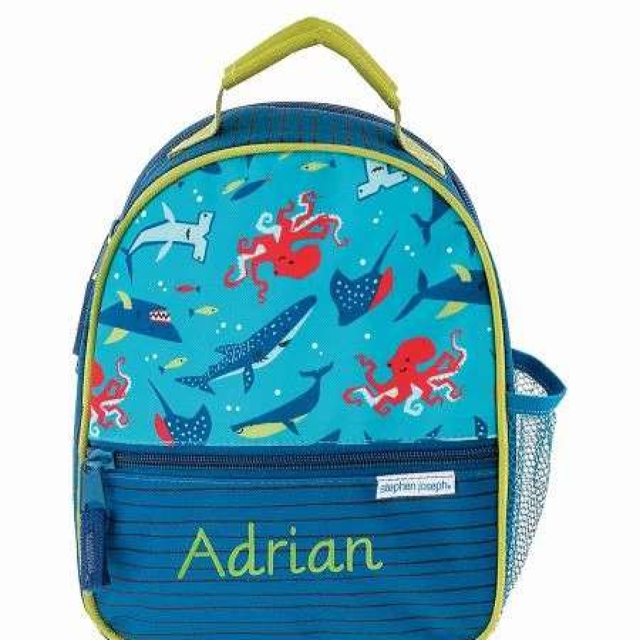 For Kids * | Shark Personalized Lunch Bag By Stephen Joseph